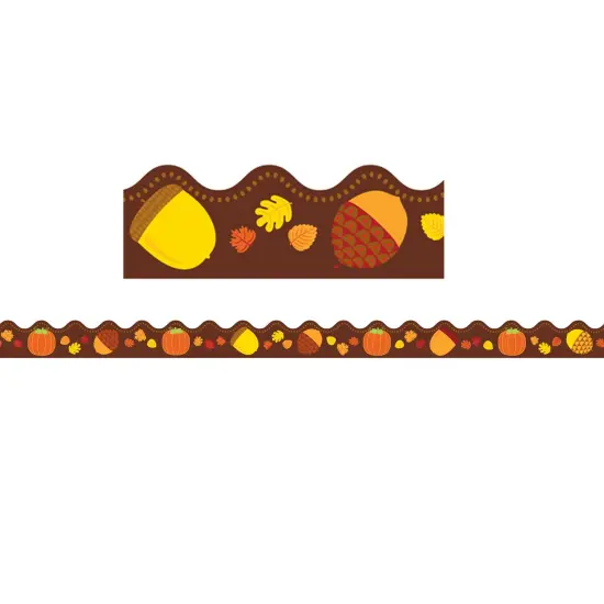 Acorns & Pumpkins Scalloped Border, 39 Feet Per Pack, 6 Packs {2}