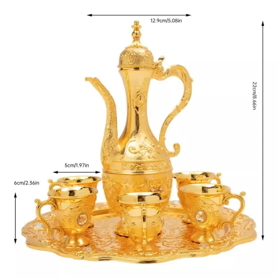 Vintage Turkish Tea and Coffee Set with Pot and 6 Cups {6}