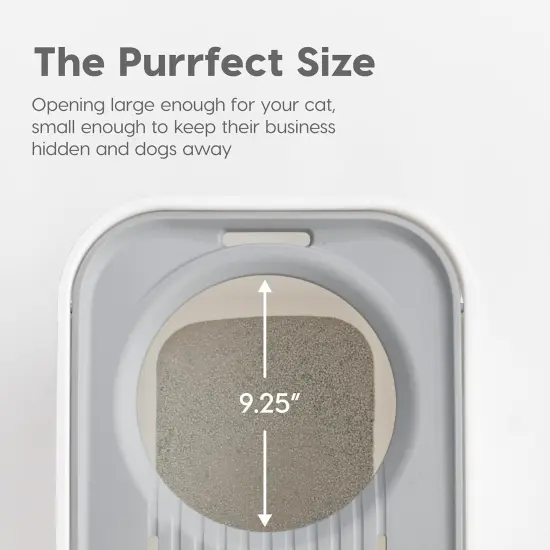 IRIS USA Top Entry Cat Litter Box with Litter Catching Lid, Privacy Walls and Scoop, Cat Pan {3}