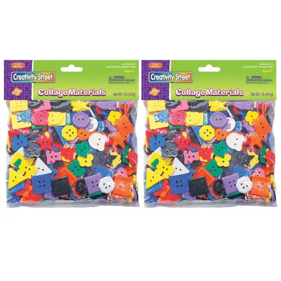 Plastic Buttons, Assorted Colors, 3/4" to 1", 1 lb. Per Pack, 2 Packs {1}