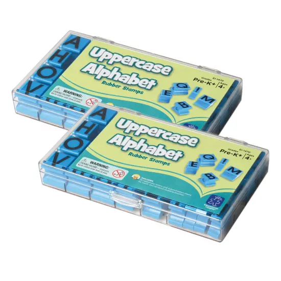 Alphabet Rubber Stamps, Uppercase, 5/8", 30 Per Set, 2 Sets {1}