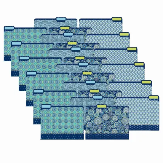 Blue Harmony File Folders, 4 Per Pack, 6 Packs {1}