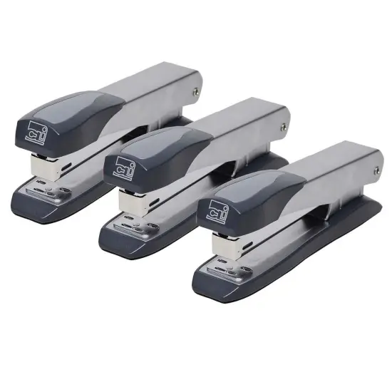Executive Metal Stapler, Full Strip, Gray, Pack of 3 {1}