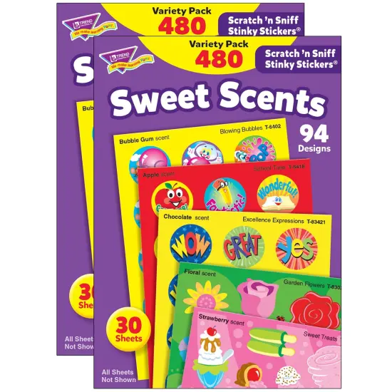 Sweet Scents Stinky Stickers&reg; Variety Pack, 480 Per Pack, 2 Packs {1}