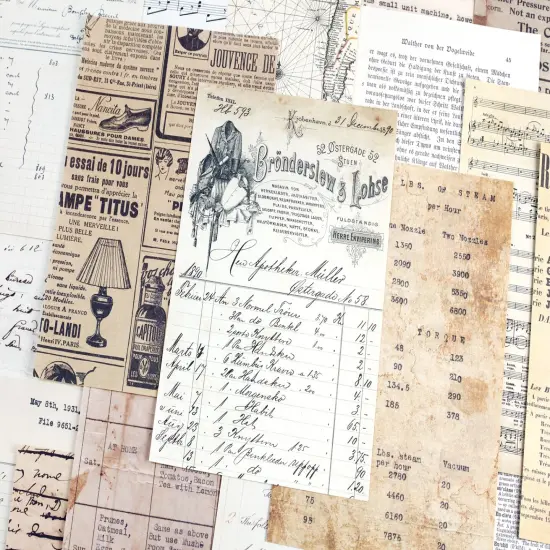 Paper Material Packs - 120 Pages of Vintage Style Reproduction Prints for Journaling {2}