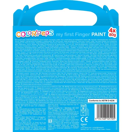 Color'Peps My First Premium Finger Paint, 4 Per Pack, 2 Packs {4}