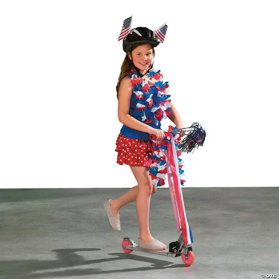 Patriotic Plastic Flower Leis {4}