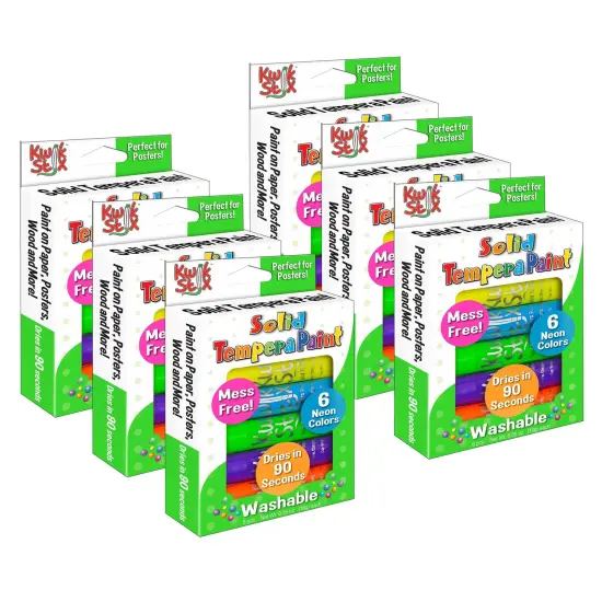 Solid Tempera Paint Sticks, Neon Colors, 6 Per Pack, 6 Packs {1}
