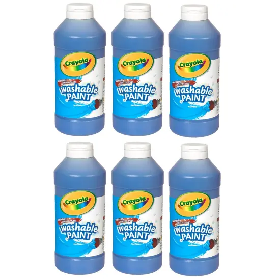 Washable Paint, Blue, 16 oz. Bottles, Pack of 6 {1}