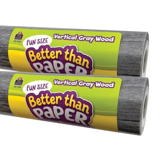 Fun Size Better Than Paper Bulletin Board Roll Vertical Gray Wood, Pack of 2 {1}