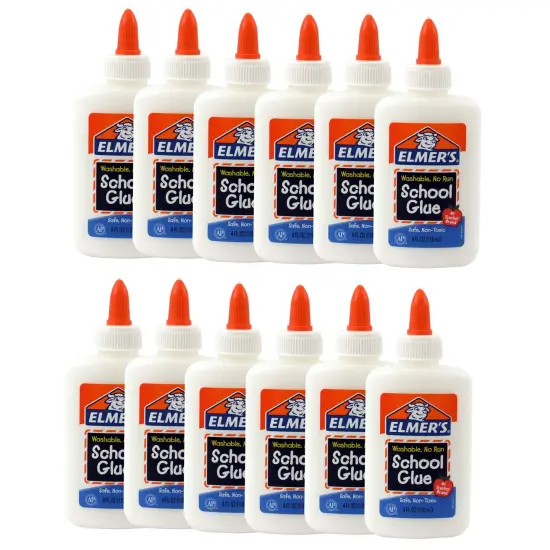 Washable School Glue, 4 oz. Bottle, Pack of 12 {1}