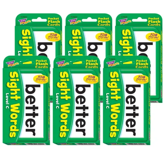 Sight Words &ndash; Level C Pocket Flash Cards, 6 Packs {1}