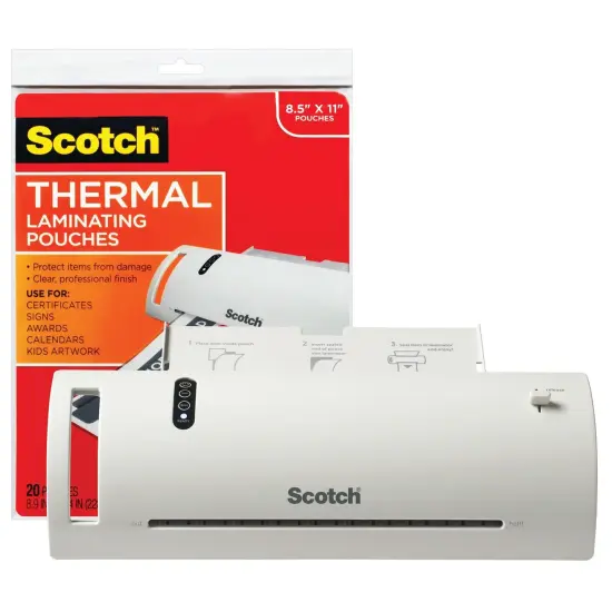 Thermal Laminator Value Pack, 9" W, with 20 Letter Size Pouches {1}