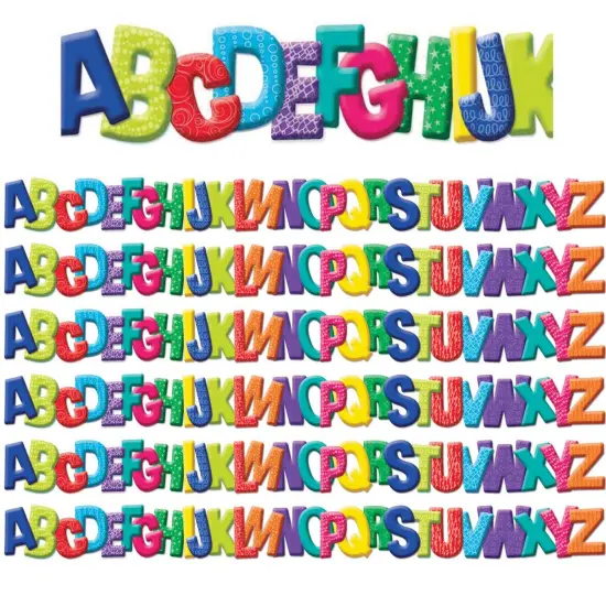 Color My World ABC Extra Wide Die Cut Deco Trim&reg;, 37 Feet Per Pack, 6 Packs {1}