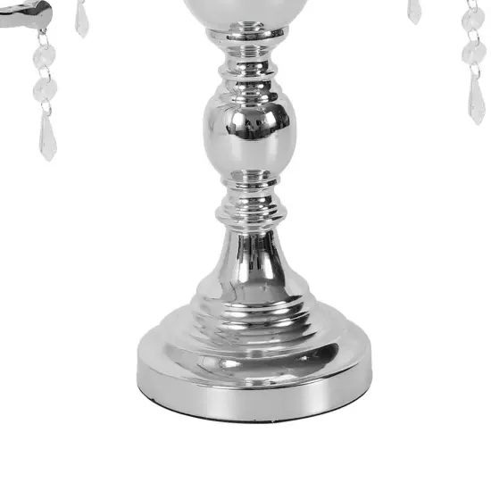 5-Arm Crystal Candelabra Wedding Candle Holder Silver {3}