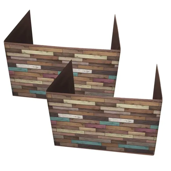 Reclaimed Wood Design Privacy Screen, Pack of 2 {1}