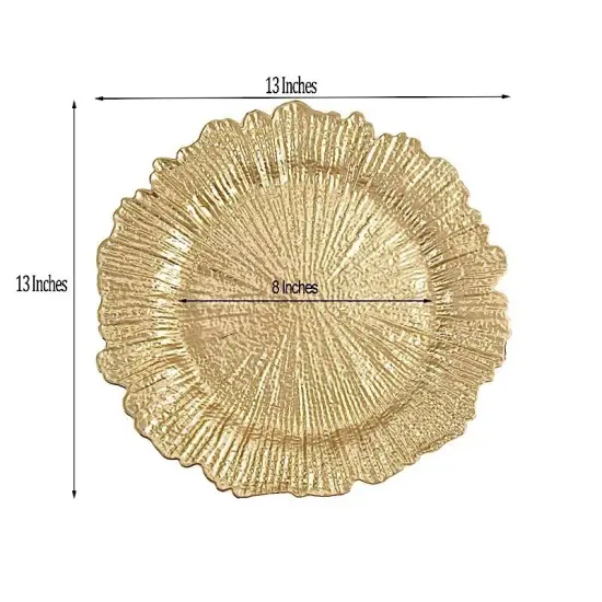 24 GOLD 13" Round Textured Charger Plates Wedding Party Dinner {4}