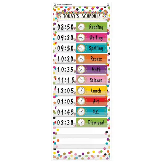 Confetti 14 Pocket Daily Schedule Pocket Chart, 13" x 34" {2}