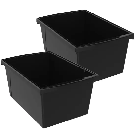 Medium Classroom Storage Bin, Black, Pack of 2 {1}