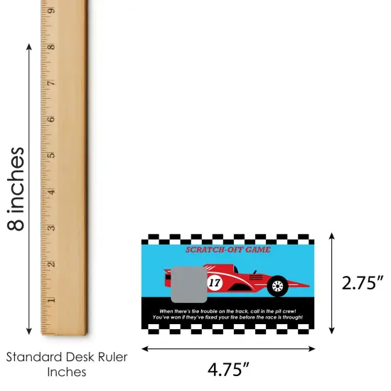 Big Dot of Happiness Let's Go Racing - Racecar - Baby Shower or Race Car Birthday Party Game Scratch Off Cards - 22 Count {7}