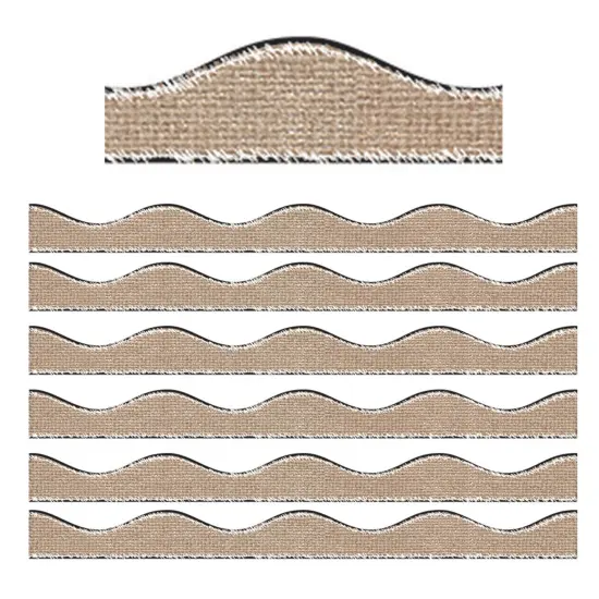 Magnetic Scallop Border Burlap Scribble, 12 Feet Per Pack, 6 Packs {1}