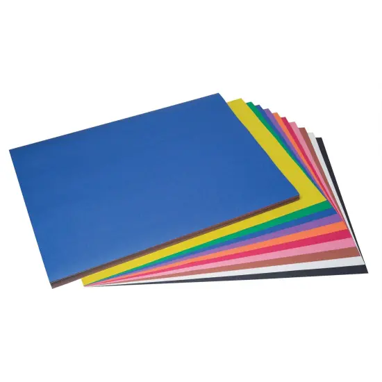 Construction Paper, 10 Assorted Colors, 18" x 24", 100 Sheets {1}