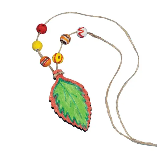 Wood Leaf Necklace Craft Kit (Pack of 12) {1}