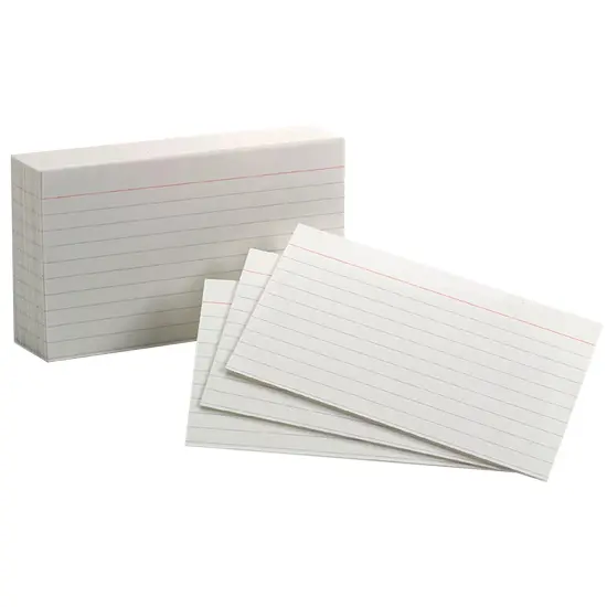 White Commercial Index Cards, 3" x 5", Ruled, 1000 Per Pack, 2 Packs {2}
