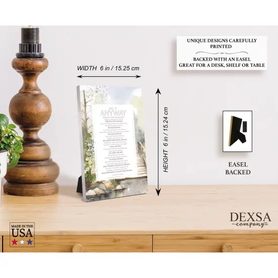 Do It Anyway Wood Plaque with Easel and Hook Wall Tabletop Art - 6 inches x 9 inches {5}