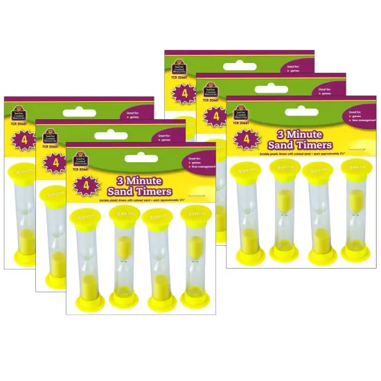 Sand Timers, Small, 3 Minute, 4 Per Pack, 6 Packs {1}