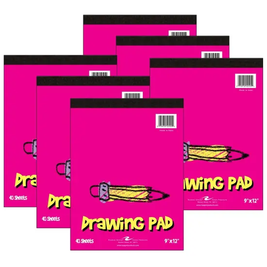 Kid's Drawing Pad, 9" x 12", 40 Sheets, Pack of 6 {1}