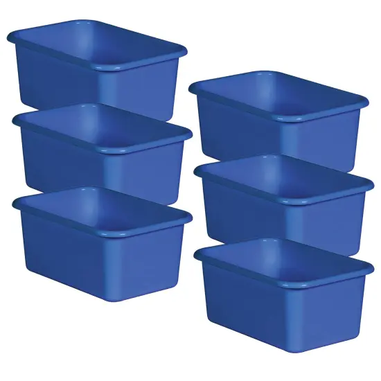 Blue Small Plastic Storage Bin, Pack of 6 {1}