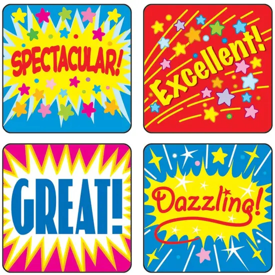 Positive Words Motivational Stickers, 120 Per Pack, 12 Packs {2}
