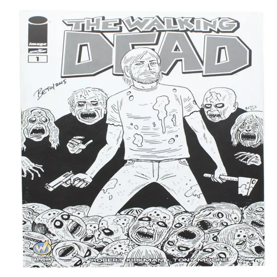 The Walking Dead #1 WW Vegas Exclusive B&W Cover Signed By Gilbert Hernandez {1}