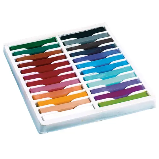 Square Artist Pastels, 24 Assorted Colors, 2-3/8" x 3/8" x 3/8", 24 Pieces Per Pack, 2 Packs {2}