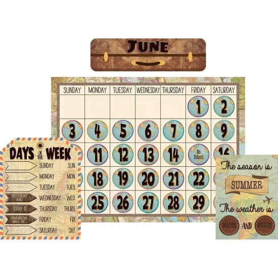 Travel the Map Calendar Bulletin Board Set {1}