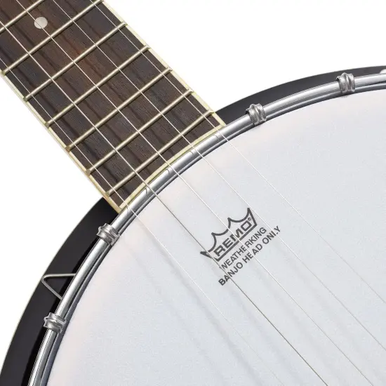 Ashthorpe 5-String Banjo - Full Size with 24 Brackets, Closed Back, Mahogany Resonator, and Geared 5th Tuner {3}