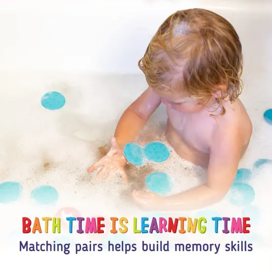 merka Bath Toys for Toddlers Age 2-4 Toddler Bath Toys Age 2-4 Foam Bathtime Toy Set of 30 Floating Flashcards Memory Game Learning Activity for Infants & Toddlers Multicolor {4}