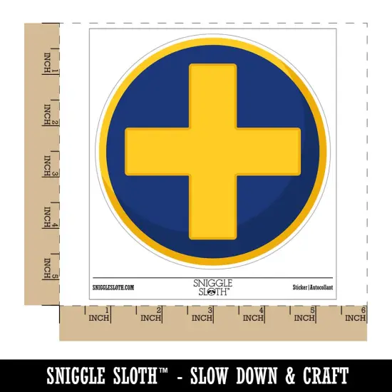 Plus Sign Solid Waterproof Vinyl Phone Tablet Laptop Water Bottle Sticker Set - 5 Pack {1}