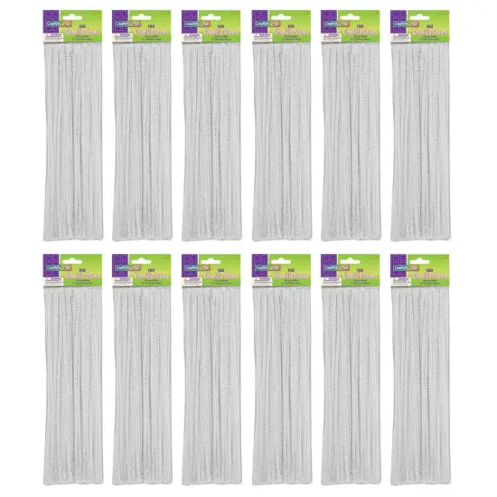 Regular Stems, White, 12" x 4 mm, 100 Per Pack, 12 Packs {1}