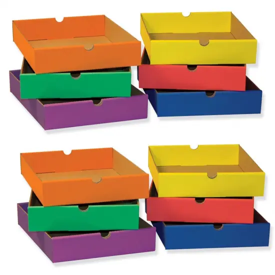 Drawers for 6-Shelf Organizer, 6 Assorted Colors, 2-1/2"H x 10-1/4"W x 13-1/4"D, 6 Drawers Per Set, 2 Sets {1}