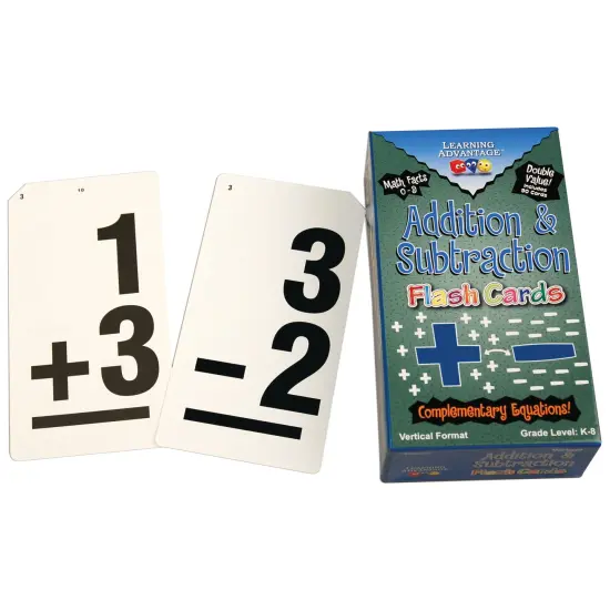 Double-Value Vertical Flash Cards - Addition & Subtraction Set - 90 Per Pack, 2 Packs {3}