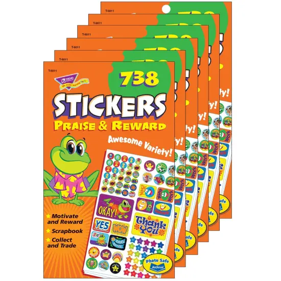 Praise & Reward Sticker Pad, 738 Sticker Per Pad, Pack of 6 {1}