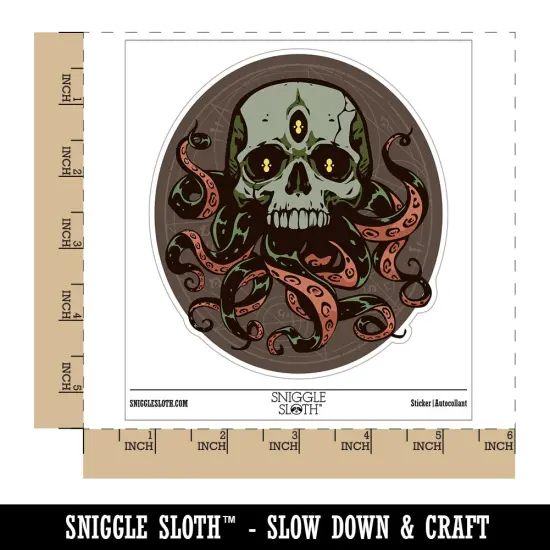 Cthulhu Skull Octopus Tentacles Eldritch Horror Waterproof Vinyl Phone Tablet Laptop Water Bottle Sticker Set - 5 Pack {1}