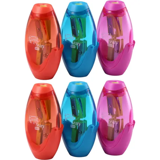 Twist-n-Sharp&trade; Duo Pencil Sharpener, Assorted Colors, Pack of 6 {1}