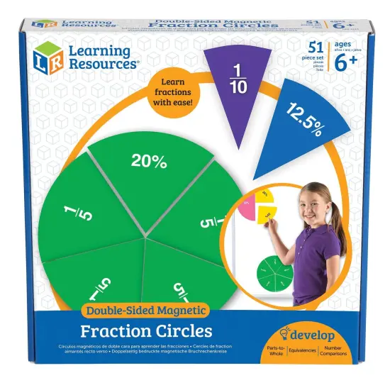 Double-sided Magnetic Fraction Circles, Pack of 9 {1}