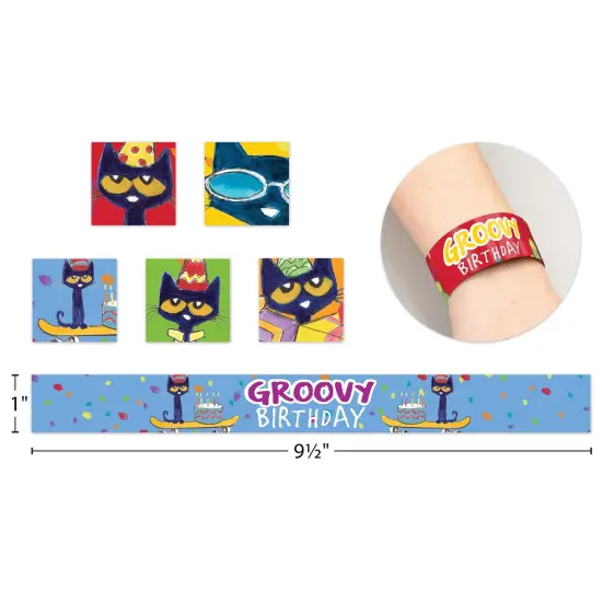 Pete the Cat&reg; Groovy Birthday Slap Bracelets, 10 Per Pack, 6 Packs {4}