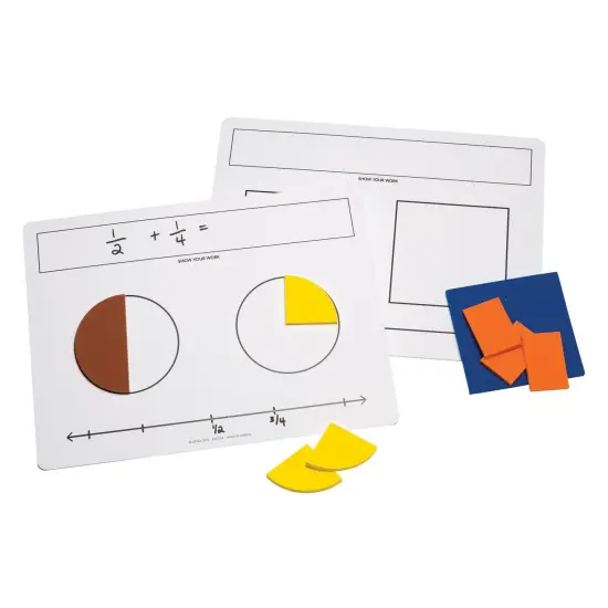 Write-On/Wipe-Off Fraction Mats, Set of 10 {1}