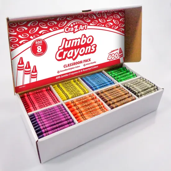 Jumbo Crayon Classroom Pack, 8 Color, Box of 400 {2}