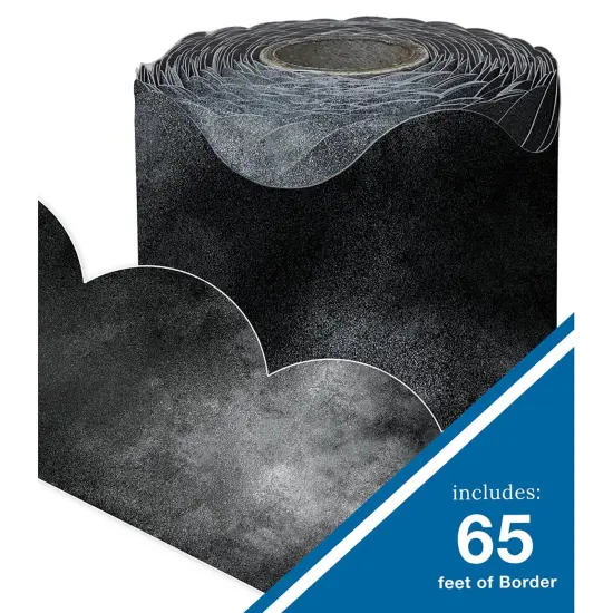 Chalkboard Rolled Scalloped Borders, 65 Feet Per Roll, Pack of 3 {4}